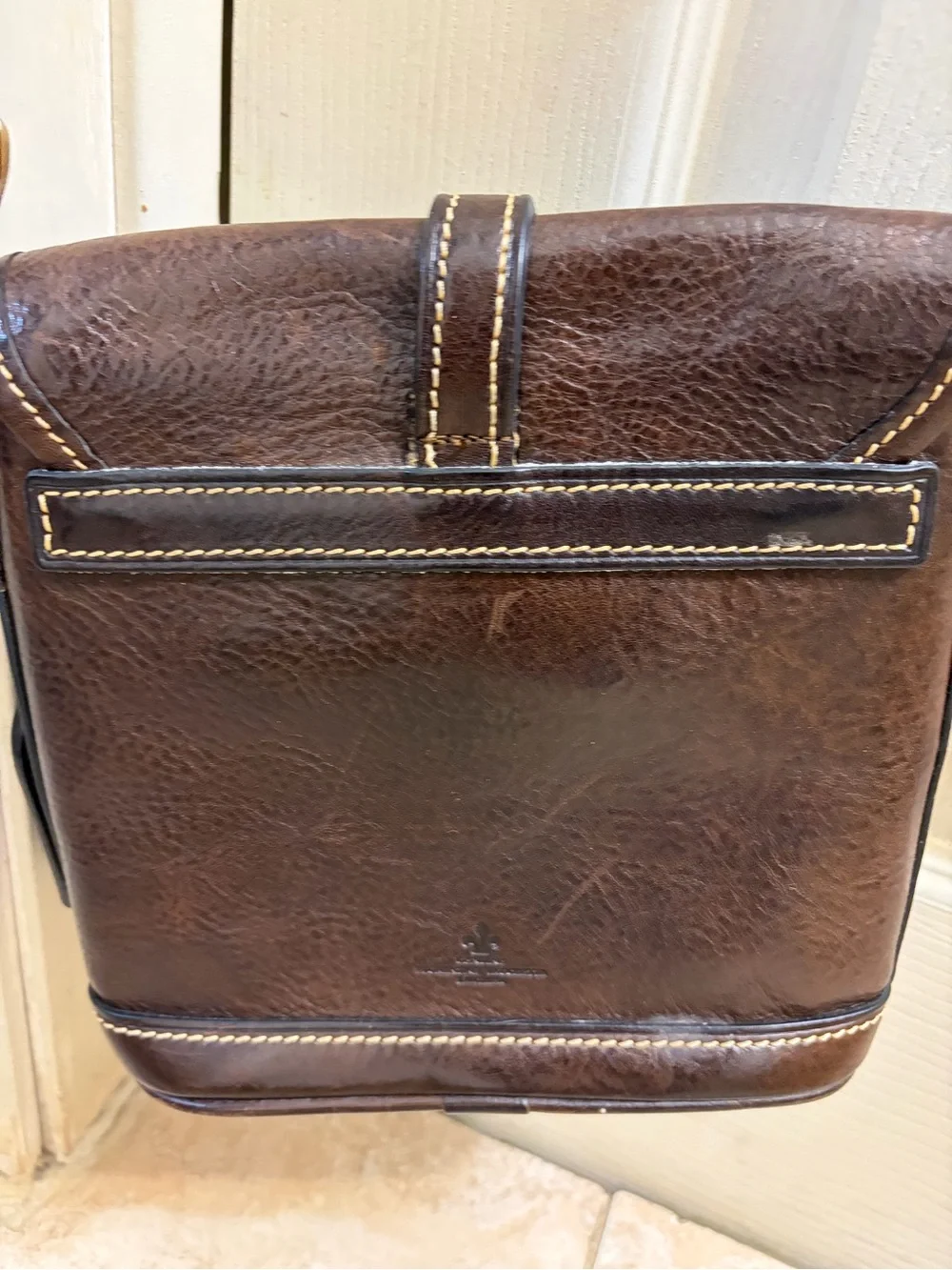 Dooney & Bourke Dark Brown Leather Messenger Crossbody